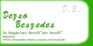 dezso beszedes business card